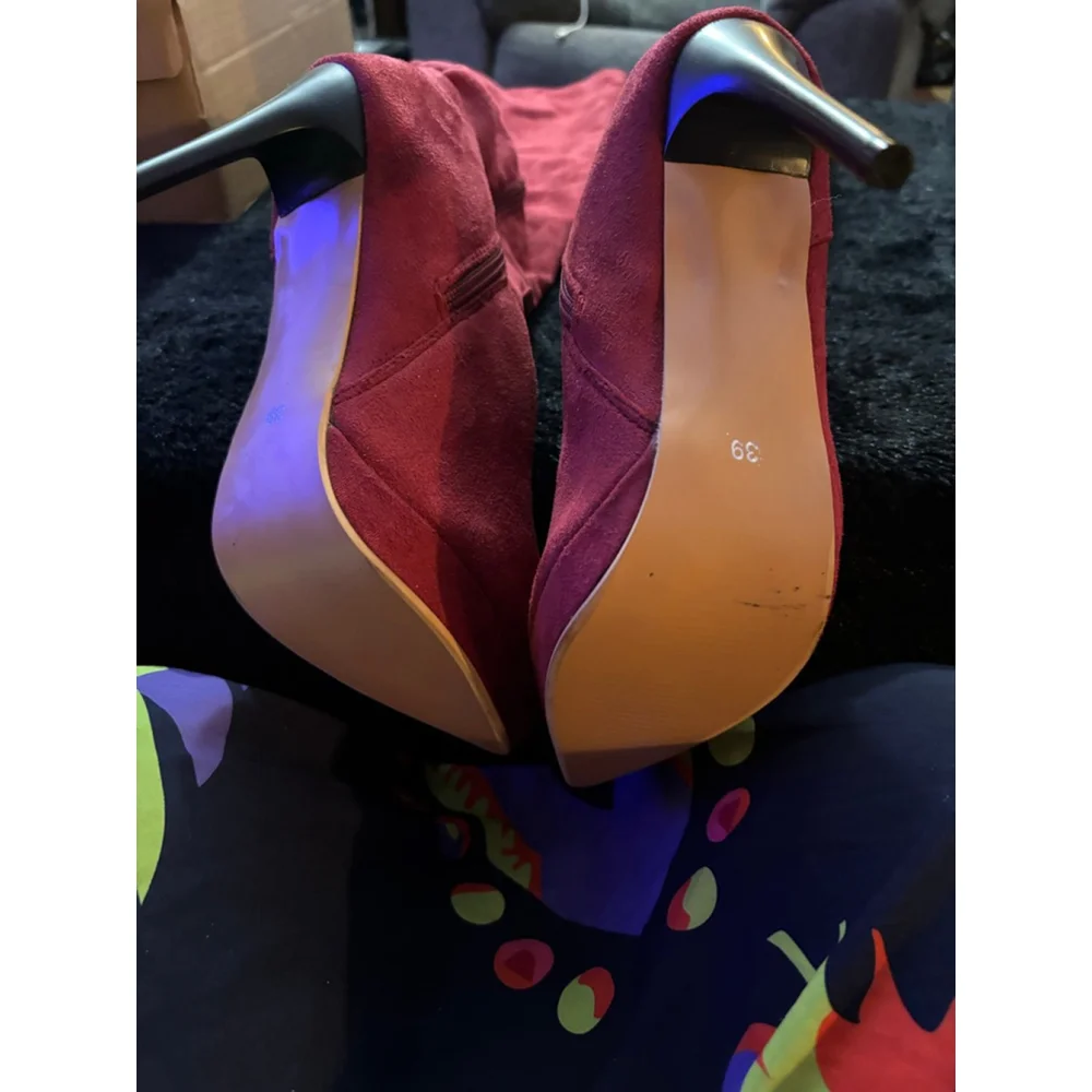 Women's Unbranded Red Over the Knee Boots Size 8.5
